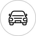 Automobile icon in circle